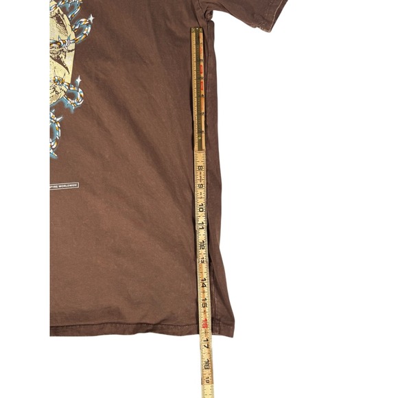 Empyre Tattered & Torn Skull Graphic T-Shirt Brown Large Streetwear Tee - Picture 5 of 8